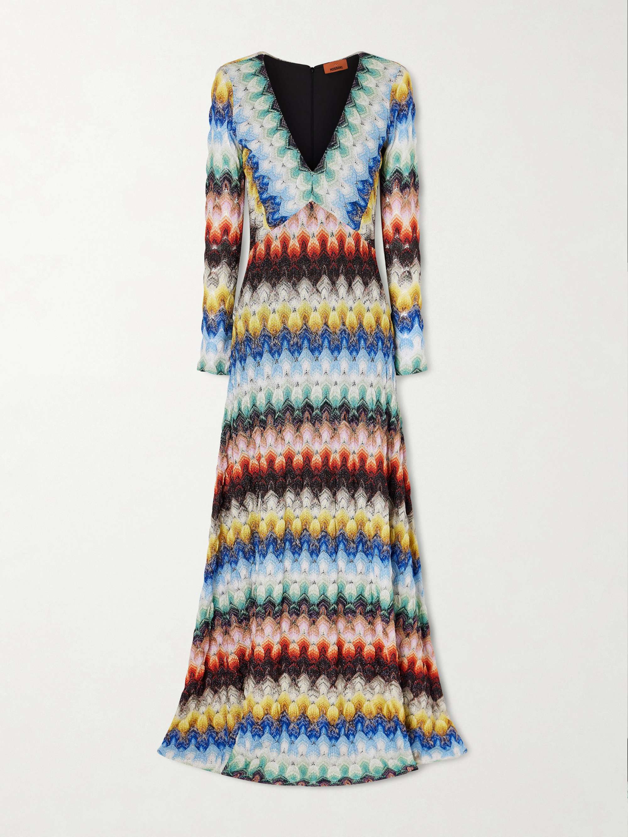 Missoni Striped metallic crochet-knit maxi dress
