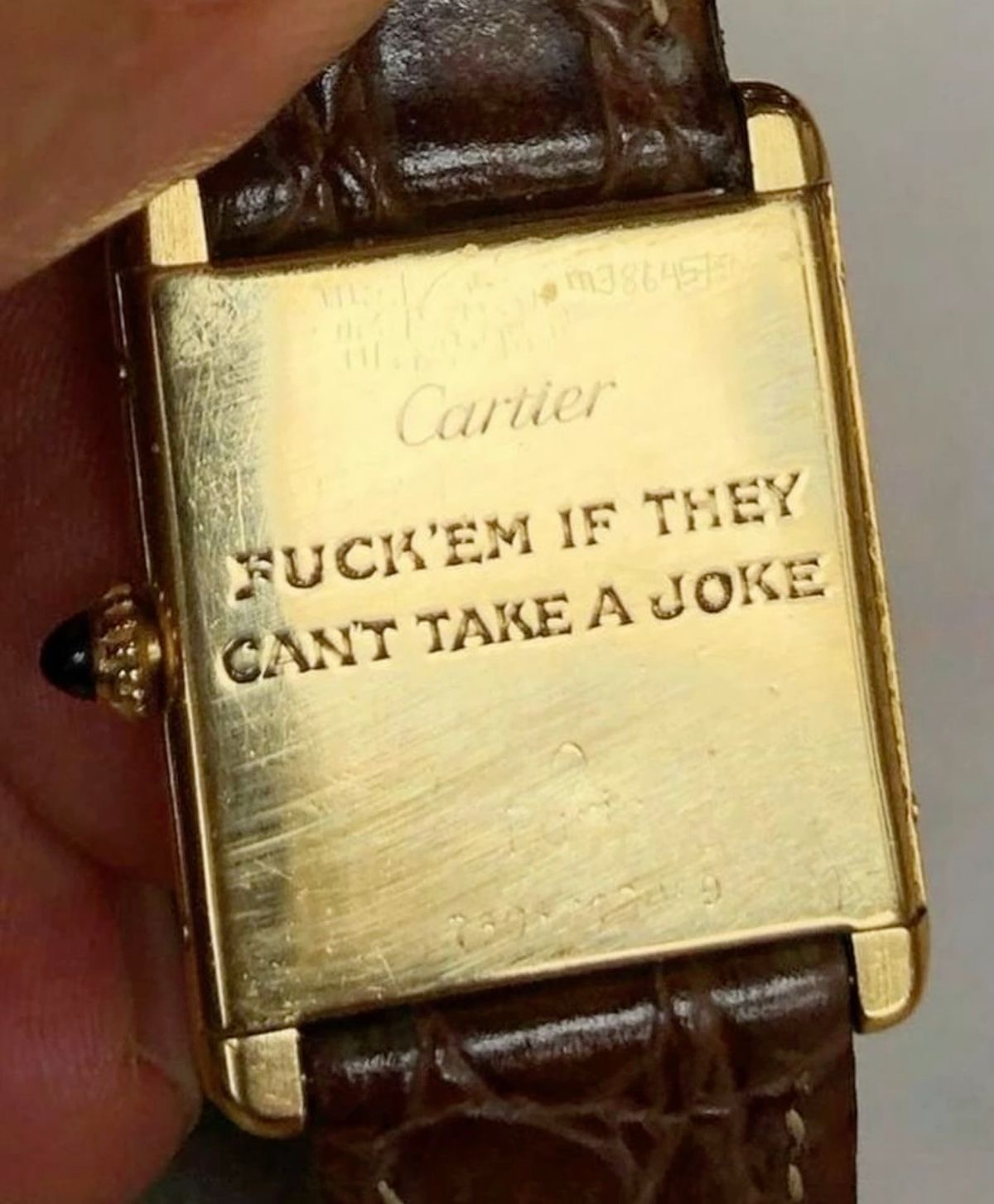 Engraved vintage Cartier watch case