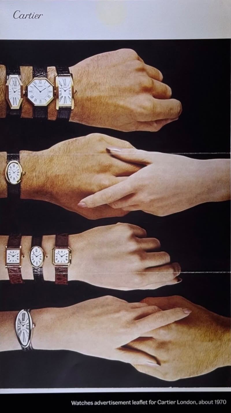Vintage Cartier watch advertisement from around 1970